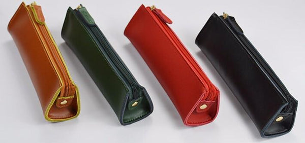 Vintage Genuine Leather Pen Bag large