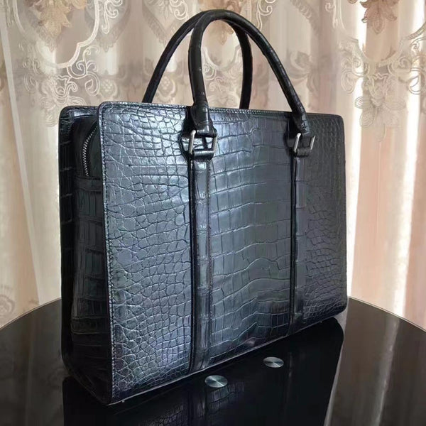 Crocodile Belly Skin Men Briefcase