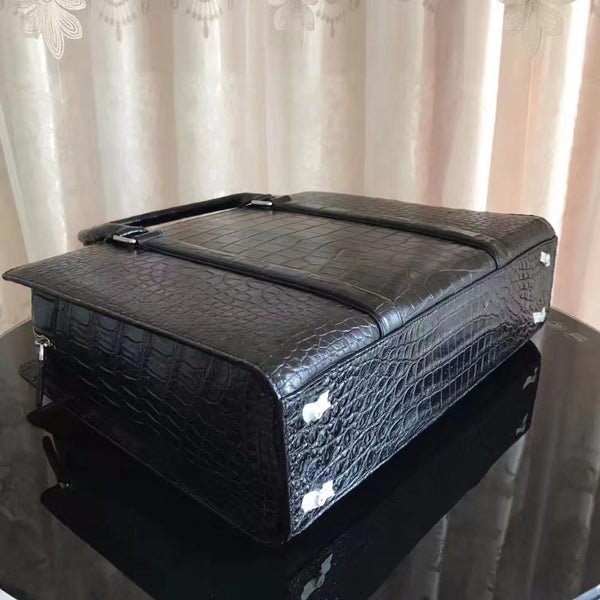 Crocodile Belly Skin Men Briefcase