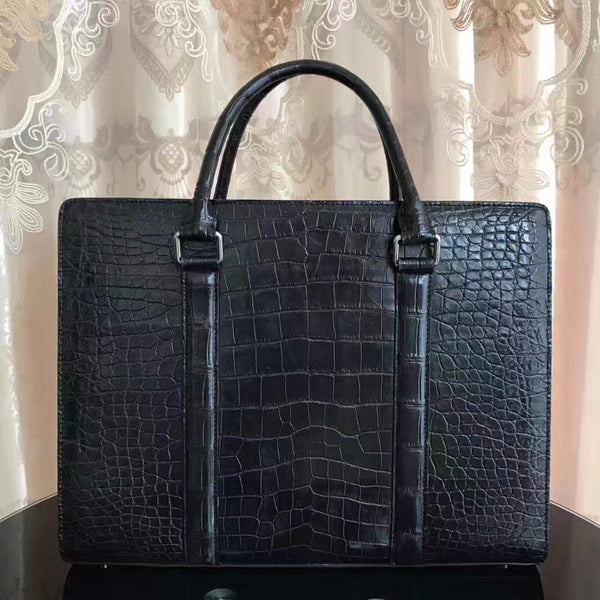 Crocodile Belly Skin Men Briefcase