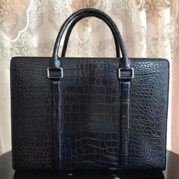 Crocodile Belly Skin Men Briefcase