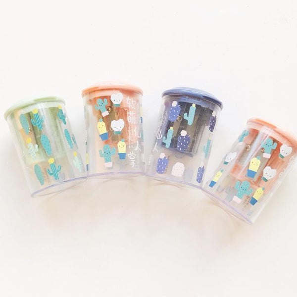 Clear Cactus 2 Holes Pencil Sharpener