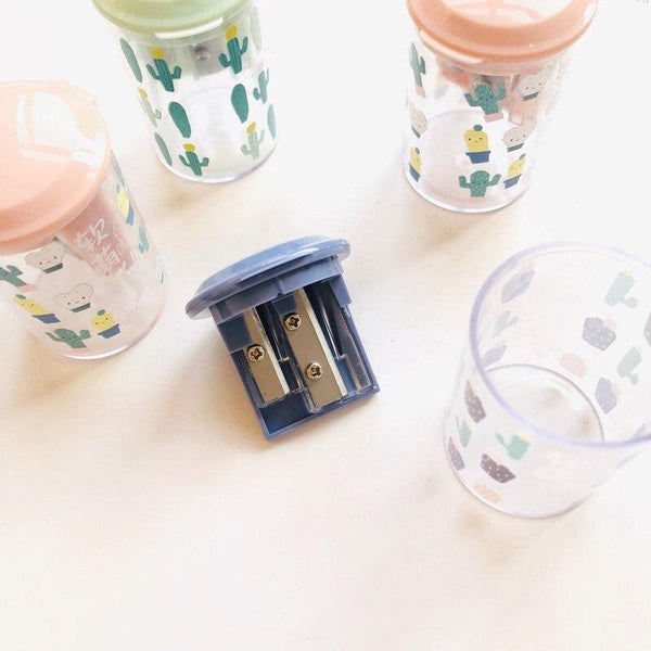 Clear Cactus 2 Holes Pencil Sharpener