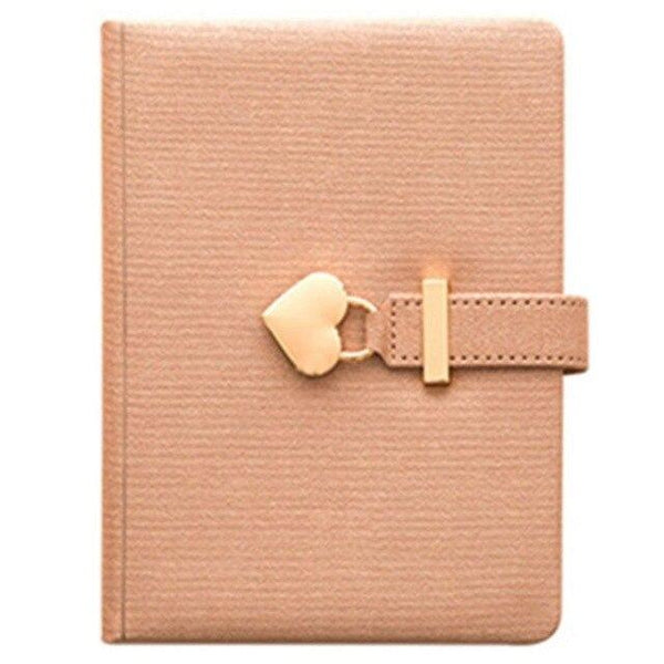 Notebook Notepad Heart Lock Leather