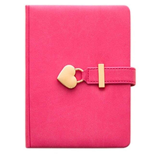 Notebook Notepad Heart Lock Leather