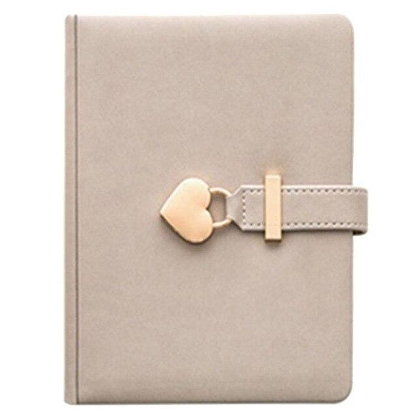 Notebook Notepad Heart Lock Leather