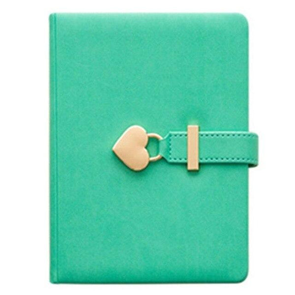Notebook Notepad Heart Lock Leather